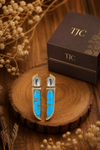 Turquoise Inspired | Premium Quality | Natural Stone | Earrings with Polki Tops |