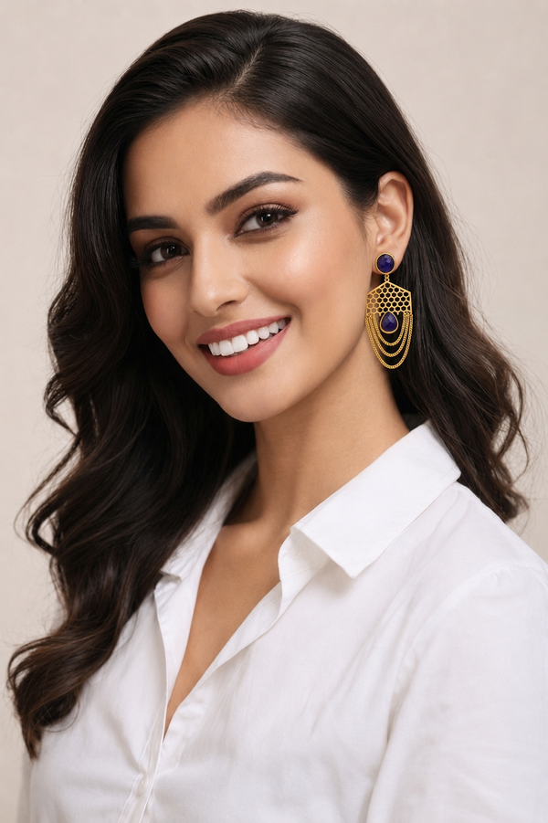 Premium Quality | Brass Earrings | Stone Work |