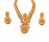 Premium Quality | Doublet Stone | Necklace Set | Orange Color |