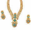 Premium Quality | Doublet Stone | Necklace Set | Sky Blue Color |