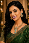 Premium Quality | Doublet Stone | Necklace Set | Sky Blue Color |