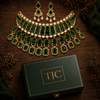 Premium Quality | Precious Inspired ColorStone | Necklace Set | Green Color |