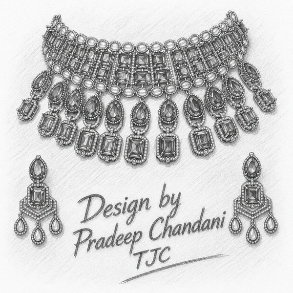 Premium Quality | Precious Inspired ColorStone | Necklace Set | Green Color |