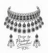 Premium Quality | Precious Inspired ColorStone | Necklace Set | Black Color |