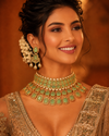 Premium Quality | Precious Inspired ColorStone | Necklace Set | Mint Color |
