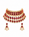 Premium Quality | Precious Inspired ColorStone | Necklace Set | Red Color |