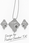 Premium Quality | Emerald & Ruby Inspired | Chain Pendant Set |