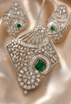 Premium Quality | Emerald & Ruby Inspired | Chain Pendant Set |