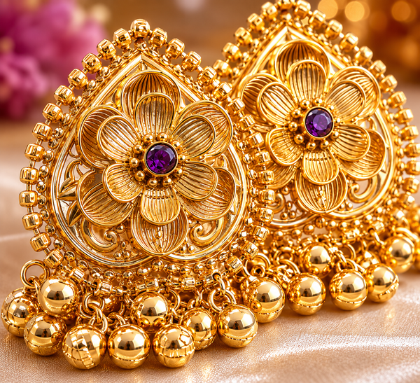 Premium Quality | Studs Earrings | Purple Color |
