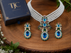 Premium Quality | Monalisa Stone | Choker Set | Sky Blue Color |
