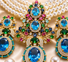 Premium Quality | Monalisa Stone | Choker Set | Sky Blue Color |