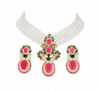 Premium Quality | Monalisa Stone | Choker Set | Pink Color |