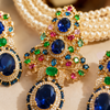 Premium Quality | Monalisa Stone | Choker Set | Blue Color |