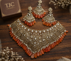 Premium Quality | 14 Carrot Anti Gold Polish | Bridal Set | Orange Color |
