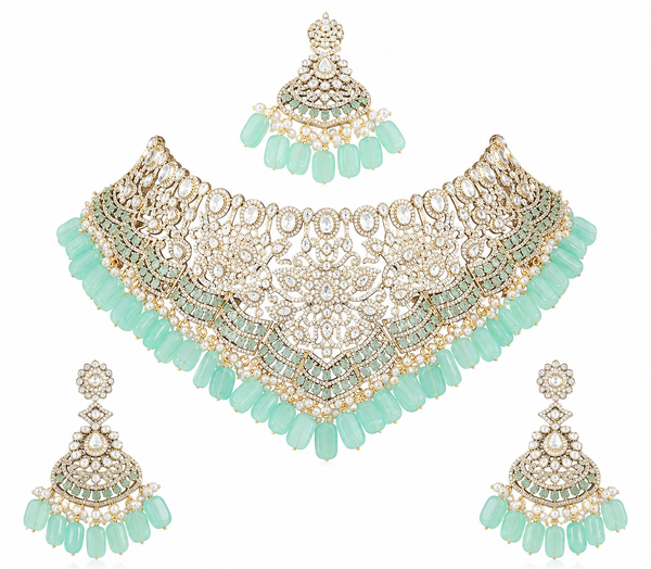 Premium Quality | 14 Carrot Anti Gold Polish | Bridal Set | Mint Color |
