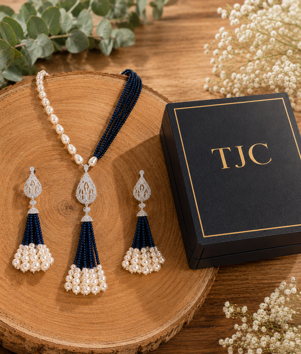 Premium Quality | Hydro Beads Mala Set | Blue Color |