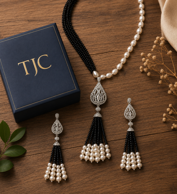 Premium Quality | Hydro Beads Mala Set | Black Color |