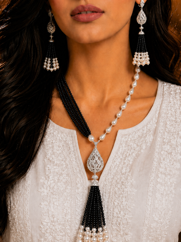 Premium Quality | Hydro Beads Mala Set | Black Color |