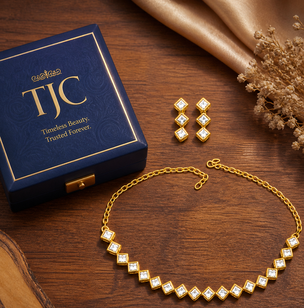 Premium Quality | Kundan Meena | Choker Style | Necklace Set |