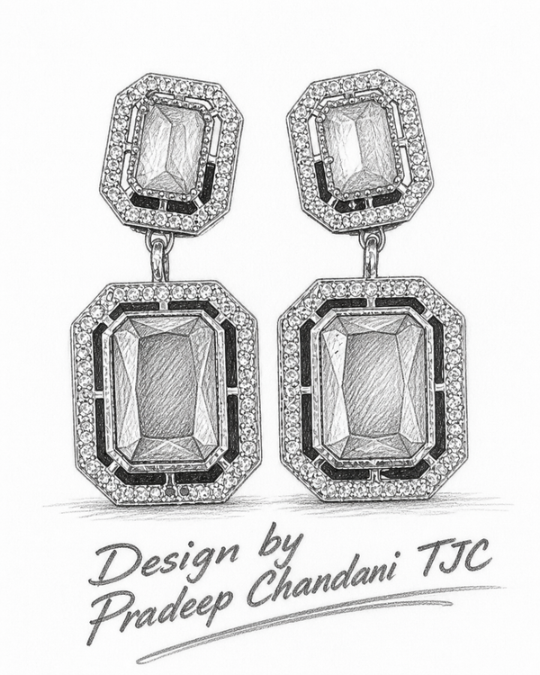 Premium Quality | American Diamond | Dangler Earrings |