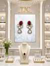 Premium Quality | Polki | Ruby Inspired | AD Detailing | Handmade Earrings |