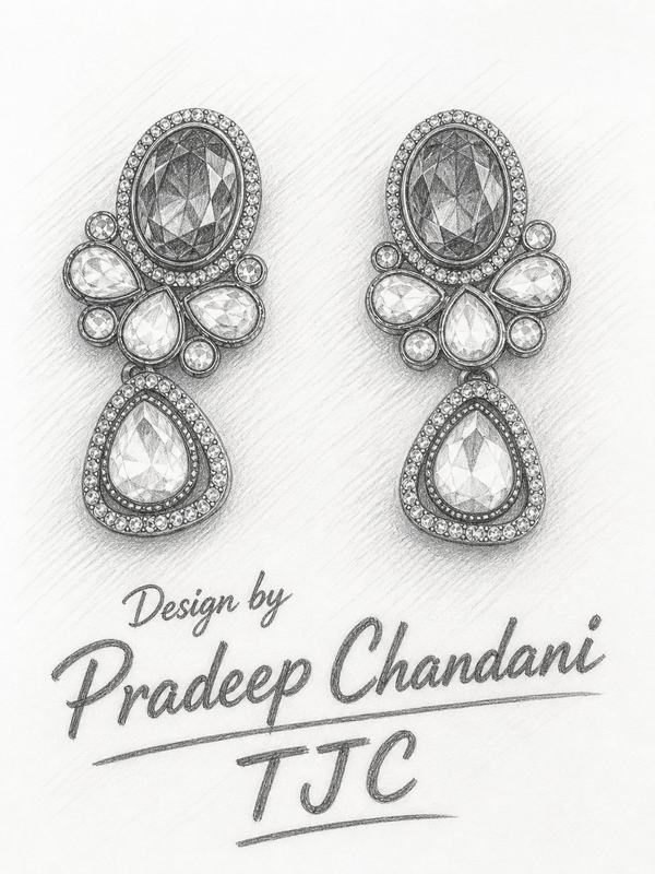 Premium Quality | Polki | Ruby Inspired | AD Detailing | Handmade Earrings |