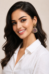 Premium Quality | Monalisa Stone | Peacock Design | Handmade Earrings |