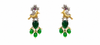 Premium Quality | Green Drop | Monalisa Stone | Glass Beads | Earrings |