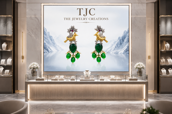 Premium Quality | Green Drop | Monalisa Stone | Glass Beads | Earrings |