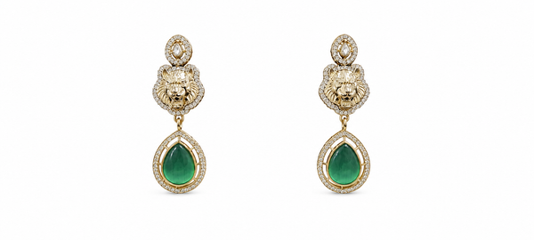Premium Quality | Monalisa Stone | Gold Plated | Sabyasachi Inspired | Earrings |