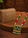 Premium Quality | White Pearl Drop | Meenakari | Long Necklace |