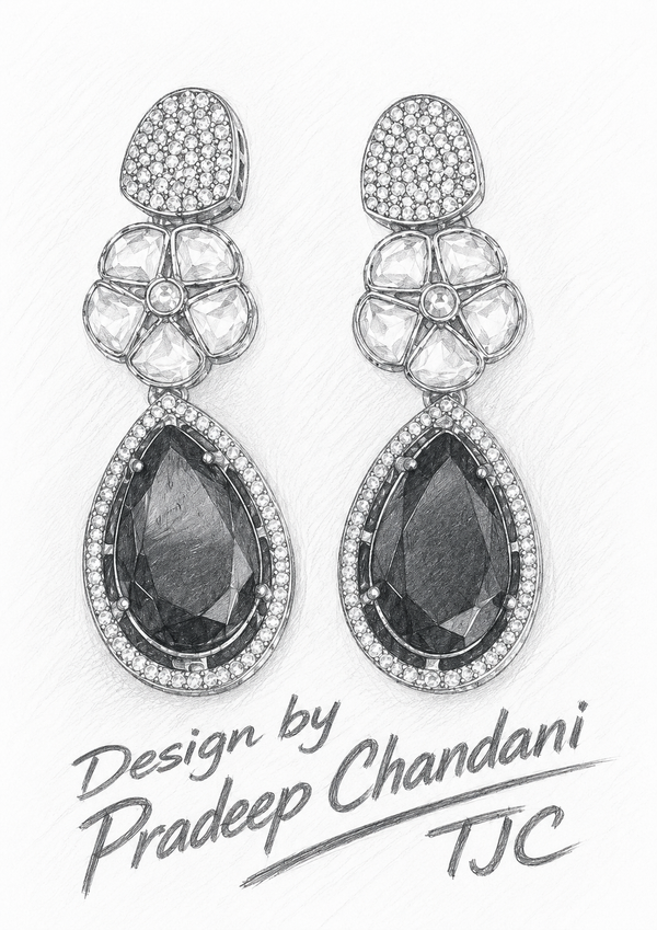 Premium Quality | American Diamond | Cutting Stone | Earrings |