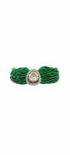 Premium Quality | Green Hydro Beads | Polki | Choker Set |
