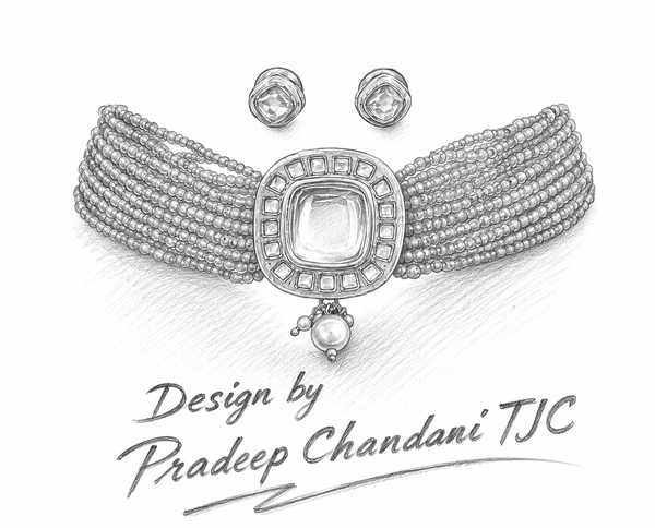 Premium Quality | Gold Plated | Kundan Meena | Choker Necklace |