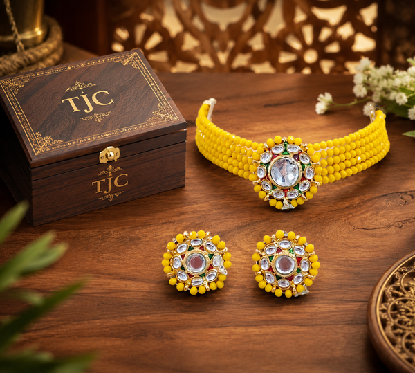 Premium Quality | Gold Plated | Kundan Meena | Choker Necklace |