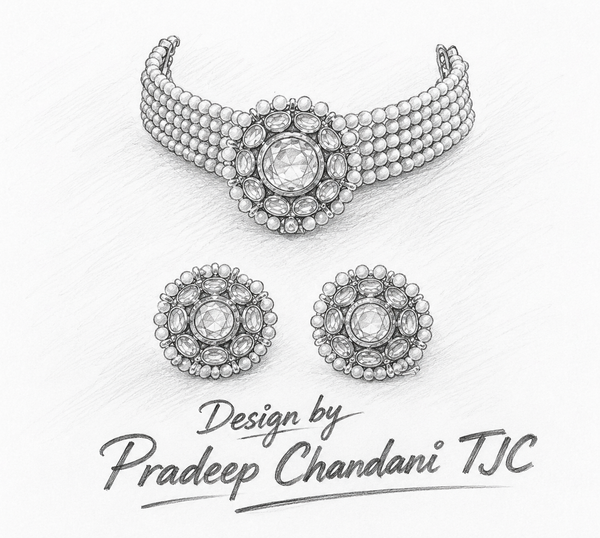 Premium Quality | Gold Plated | Kundan Meena | Choker Necklace |