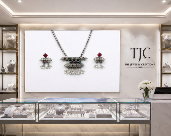 Premium Quality | Silver Replica Inspired | Colored Stone | Pendant Set |