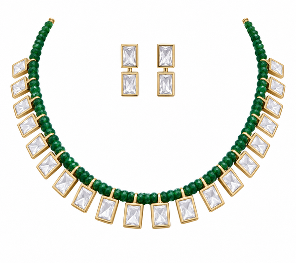 Premium Quality | Moissanite | Necklace Set with Earrings |
