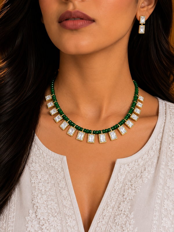 Premium Quality | Moissanite | Necklace Set with Earrings |