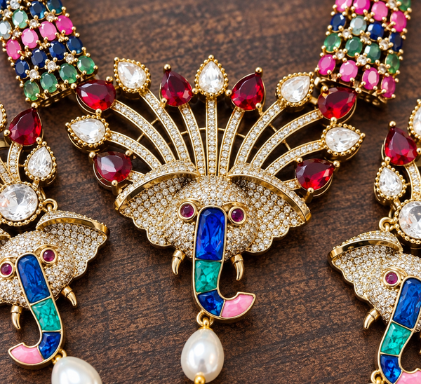 Premium Quality | Jungle Theme | Necklace Set with Mangtika |