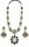 Premium Quality | German Silver | Necklace Set with Earrings | Emerald Color |