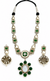 Premium Quality | German Silver | Necklace Set with Earrings | Emerald Color |