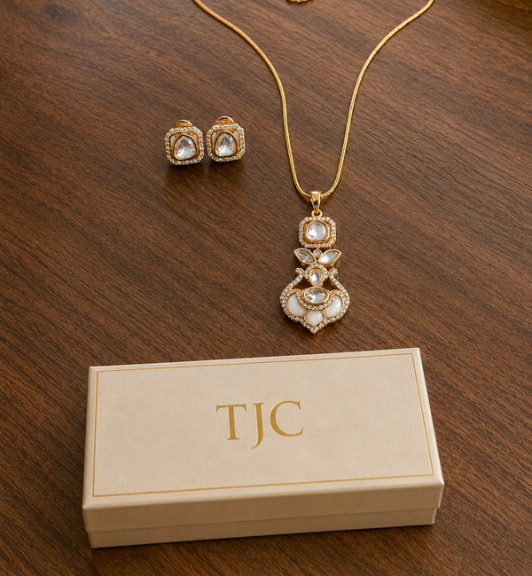 Premium Quality | Moissanite Italian Meena | Pendant Set |