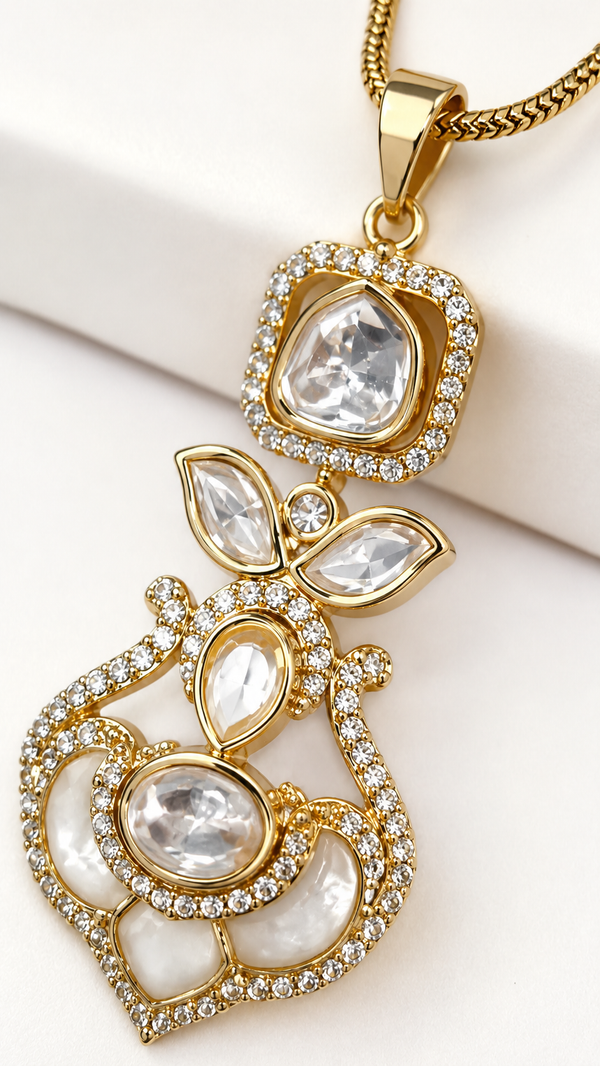 Premium Quality | Moissanite Italian Meena | Pendant Set |