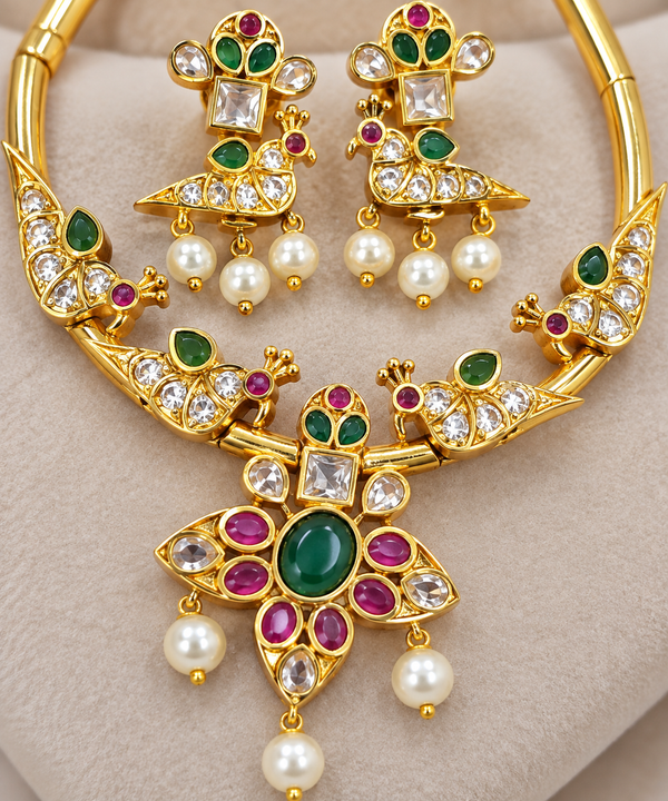 Premium Quality | Monalisa Stone | Gold Plated | Choker Set |