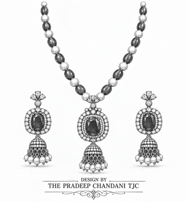 Premium Quality | Monalisa Stone | Ad Accents | Pendant Set with Earrings |