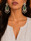 Premium Quality | Silver Oxidized Earrings | Monalisa Stone |