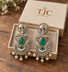 Premium Quality | Silver Oxidized Earrings | Monalisa Stone |