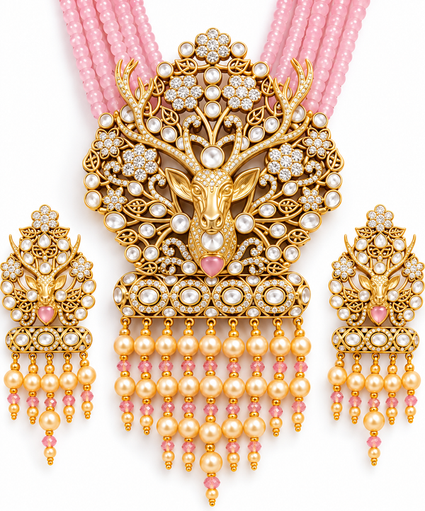 Premium Quality | Jungle Theme | Necklace Set With Earrings |