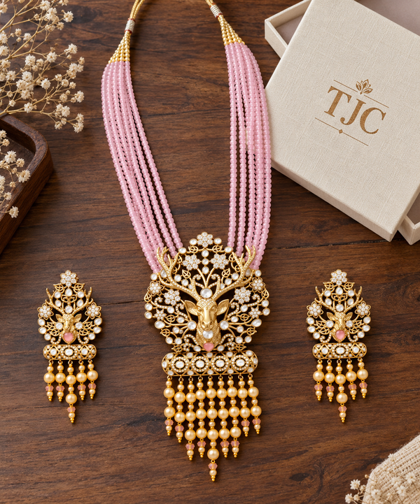 Premium Quality | Jungle Theme | Necklace Set With Earrings |